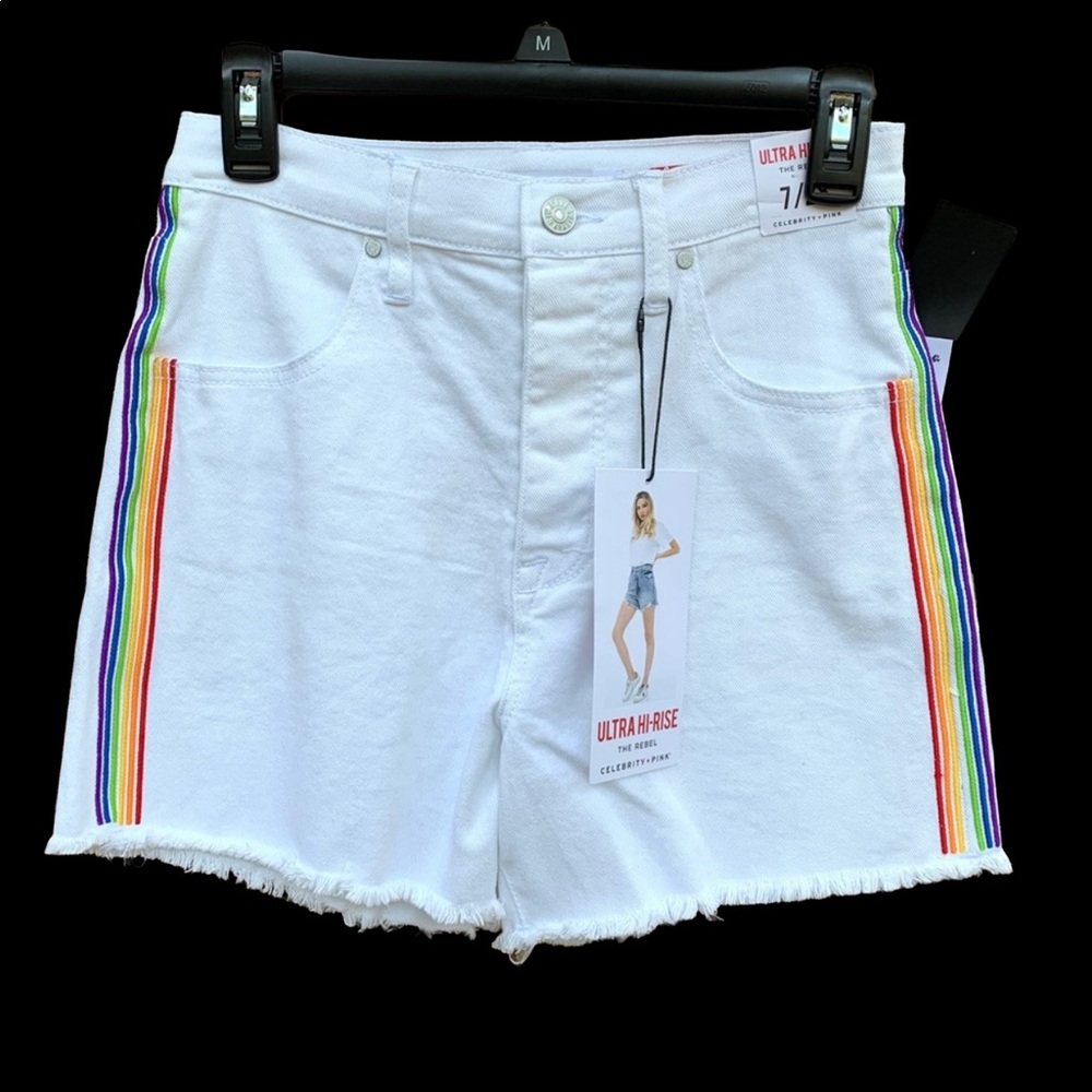 NWT Celebrity Pink Women’s White Ultra Hi-Rise Shorts Size 28 - Picture 7 of 9
